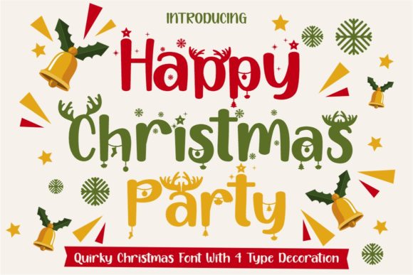 Happy Christmas Party: A Festive Display Font for Editorial Charm